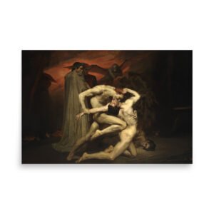 Dante and Virgil Poster – Inferno Painting Print, Queer Classical Art